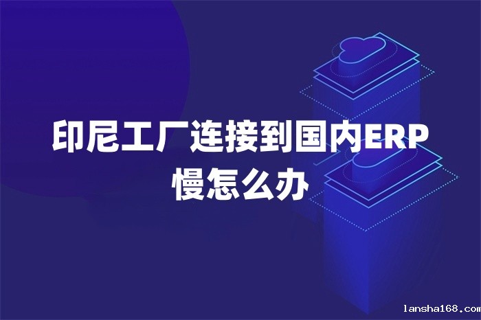 印尼工厂连接到国内ERP慢怎么办 印尼工厂连接到国内ERP慢怎么办